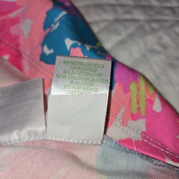 Lilly Pulitzer Pink and Green Floral Mini Dress Keyhole Neck Women's Size Medium - Picture 5 of 10